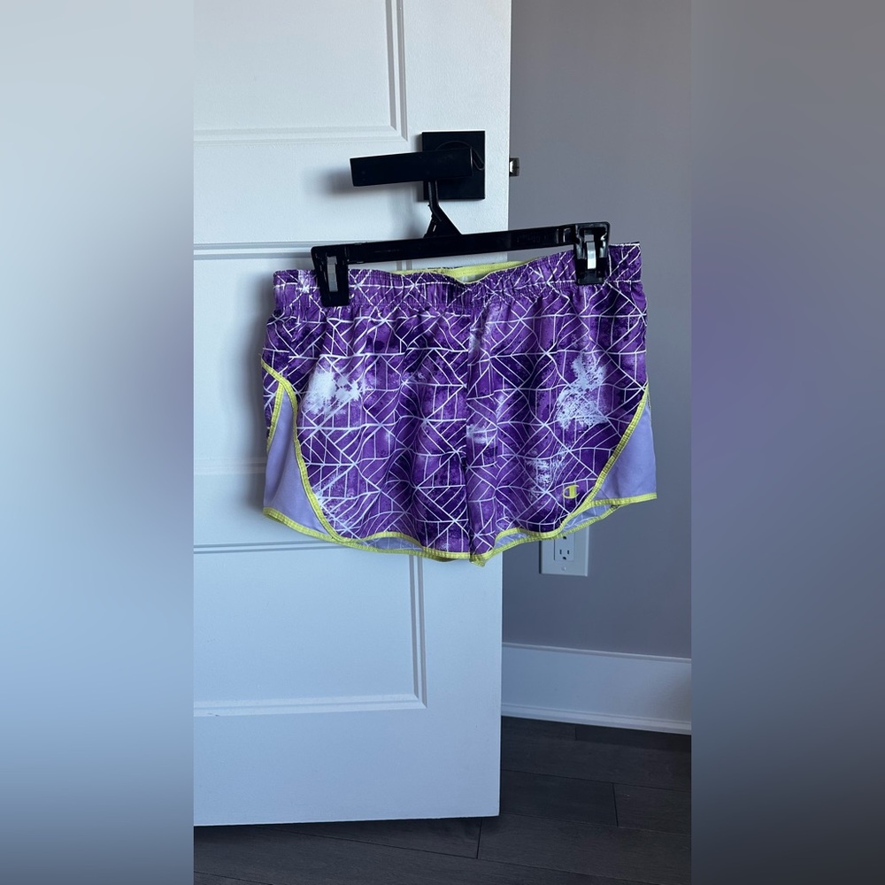 Champion Purple Geometric Athletic Shorts